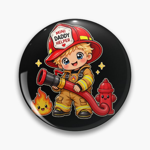 Item preview, Mini Daddy Helper Firefighter Boy | Cute Blonde Toddler Firefighter Kawaii Design designed and sold by HiPatti.