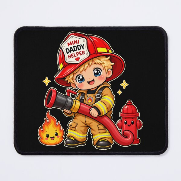 Item preview, Mini Daddy Helper Firefighter Boy | Cute Blonde Toddler Firefighter Kawaii Design designed and sold by HiPatti.