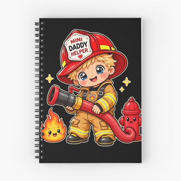 Item preview, Mini Daddy Helper Firefighter Boy | Cute Blonde Toddler Firefighter Kawaii Design designed and sold by HiPatti.