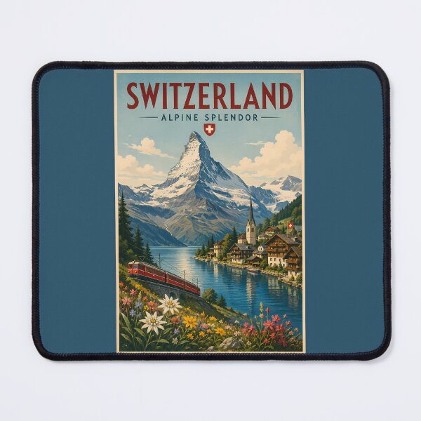Item preview, Switzerland Illustration Travel Art Vintage designed and sold by KrisSidDesigns.