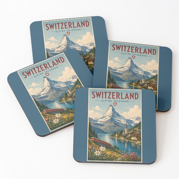 Item preview, Switzerland Illustration Travel Art Vintage designed and sold by KrisSidDesigns.