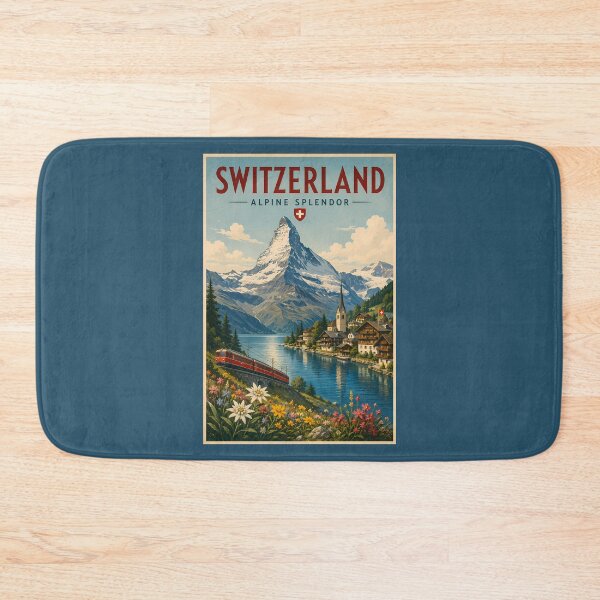 Item preview, Switzerland Illustration Travel Art Vintage designed and sold by KrisSidDesigns.