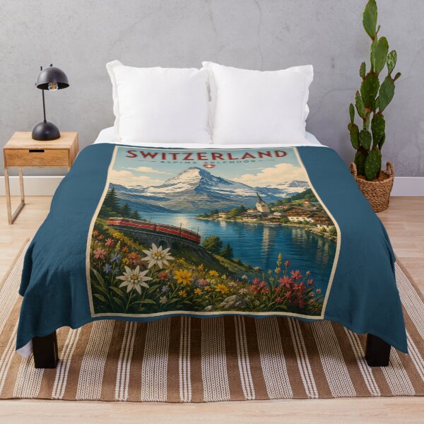 Item preview, Switzerland Illustration Travel Art Vintage designed and sold by KrisSidDesigns.