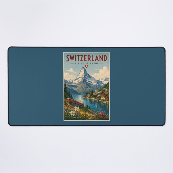 Item preview, Switzerland Illustration Travel Art Vintage designed and sold by KrisSidDesigns.