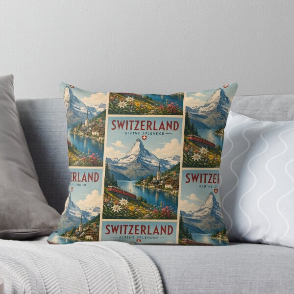 Item preview, Switzerland Illustration Travel Art Vintage designed and sold by KrisSidDesigns.