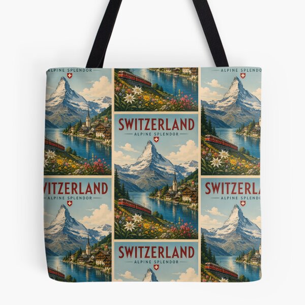 Item preview, Switzerland Illustration Travel Art Vintage designed and sold by KrisSidDesigns.