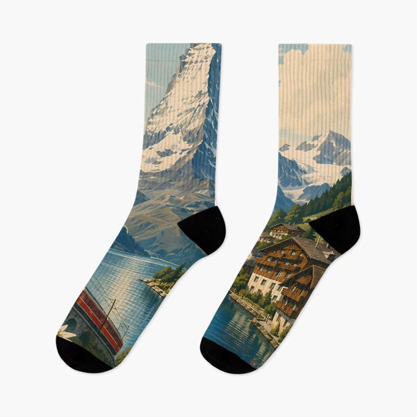 Item preview, Switzerland Illustration Travel Art Vintage designed and sold by KrisSidDesigns.