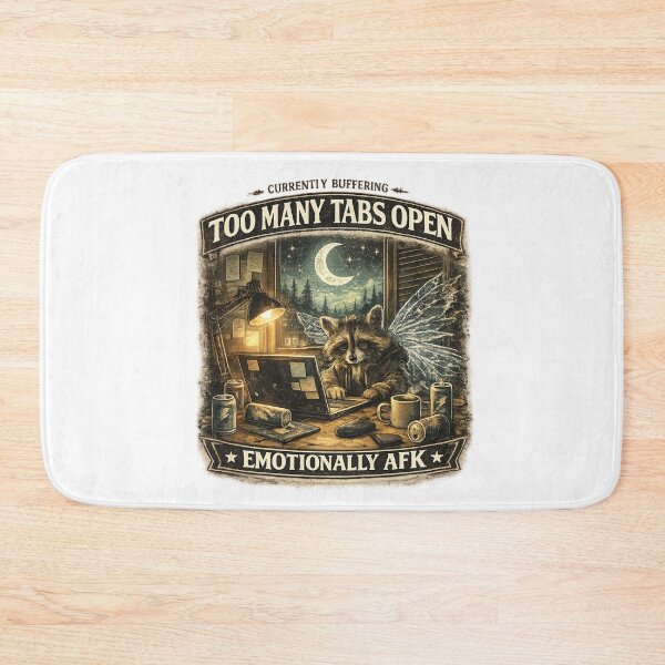 Item preview, Currently Buffering – Too Many Tabs Open | Funny Raccoon Meme Aesthetic | Emotional AFK designed and sold by MartBook.