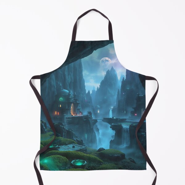 Item preview, Paisaje fantástico con templo de cañón bioluminiscente designed and sold by Luminous Wilds.