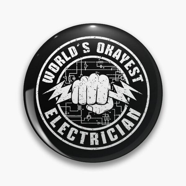 Item preview, World's Okayest Electrician Funny Blueprint Circuit Diagram Vintage Badge designed and sold by Dmetalx Art Apparel.