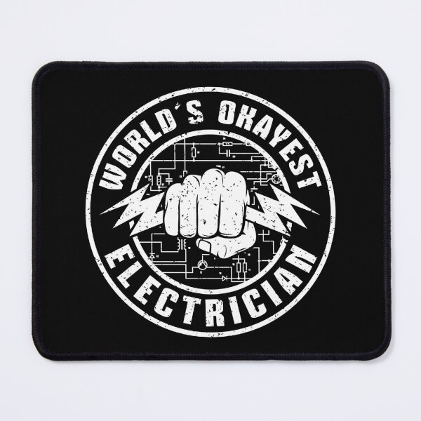 Item preview, World's Okayest Electrician Funny Blueprint Circuit Diagram Vintage Badge designed and sold by Dmetalx Art Apparel.