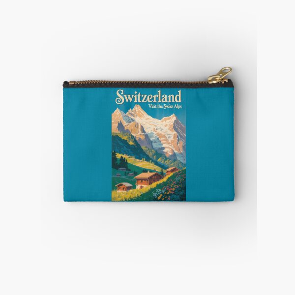 Item preview, Switzerland Landscape Illustration Travel Art Vintage designed and sold by KrisSidDesigns.