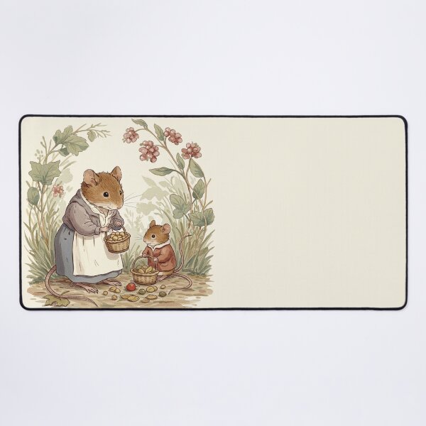 Item preview, Mother and Child Mouse Harvesting Berries designed and sold by Pasteltone.