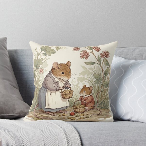 Item preview, Mother and Child Mouse Harvesting Berries designed and sold by Pasteltone.
