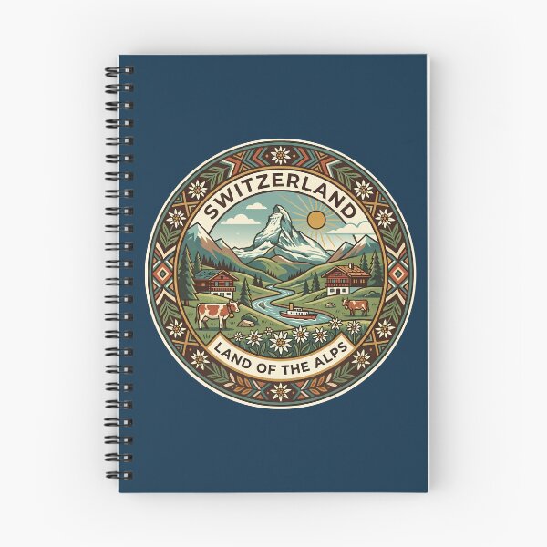 Item preview, Switzerland Illustration Travel Art Badge designed and sold by KrisSidDesigns.