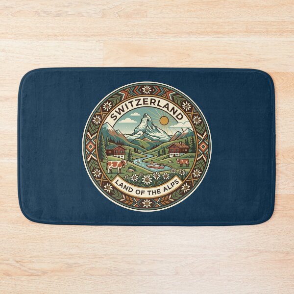 Item preview, Switzerland Illustration Travel Art Badge designed and sold by KrisSidDesigns.