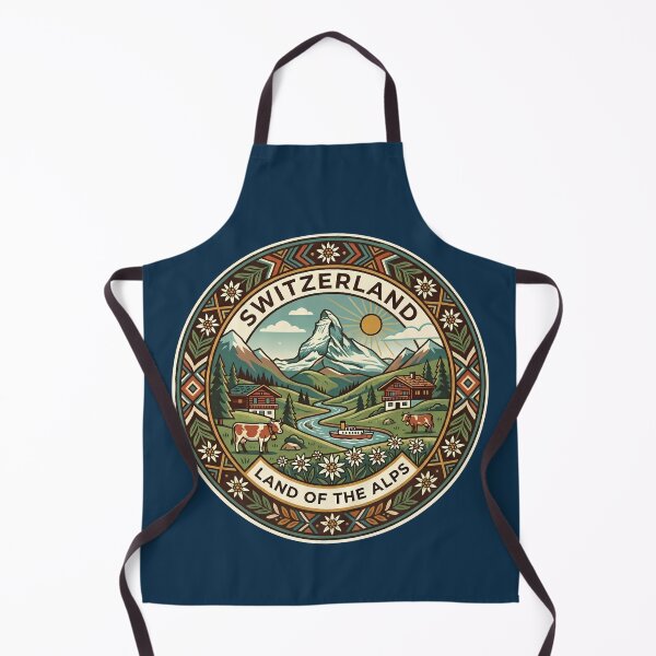 Item preview, Switzerland Illustration Travel Art Badge designed and sold by KrisSidDesigns.