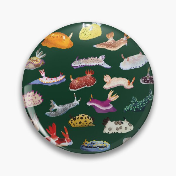 Item preview, Pattern 27 Nudibranch - sea slug - dark green designed and sold by Poulpimousse.
