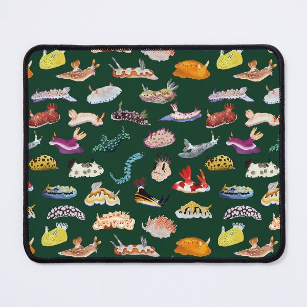 Item preview, Pattern 27 Nudibranch - sea slug - dark green designed and sold by Poulpimousse.
