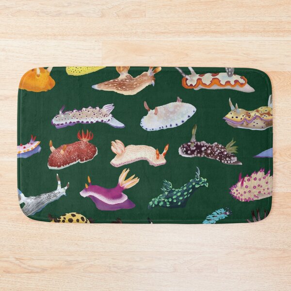 Item preview, Pattern 27 Nudibranch - sea slug - dark green designed and sold by Poulpimousse.