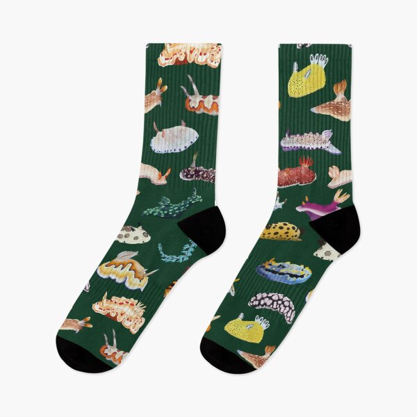 Item preview, Pattern 27 Nudibranch - sea slug - dark green designed and sold by Poulpimousse.