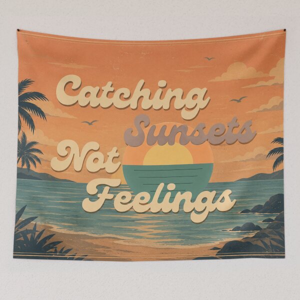 Item preview, Catching Sunsets Not Feelings Retro Beach designed and sold by Fei Long Design Hub.