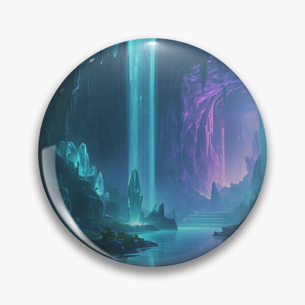 Item preview, Crystal Waterfall Cavern Fantasy Landscape designed and sold by Luminous Wilds.