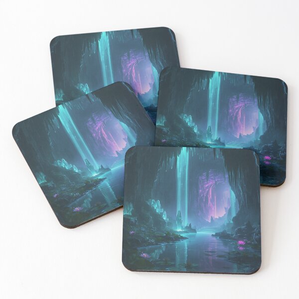 Item preview, Crystal Waterfall Cavern Fantasy Landscape designed and sold by Luminous Wilds.
