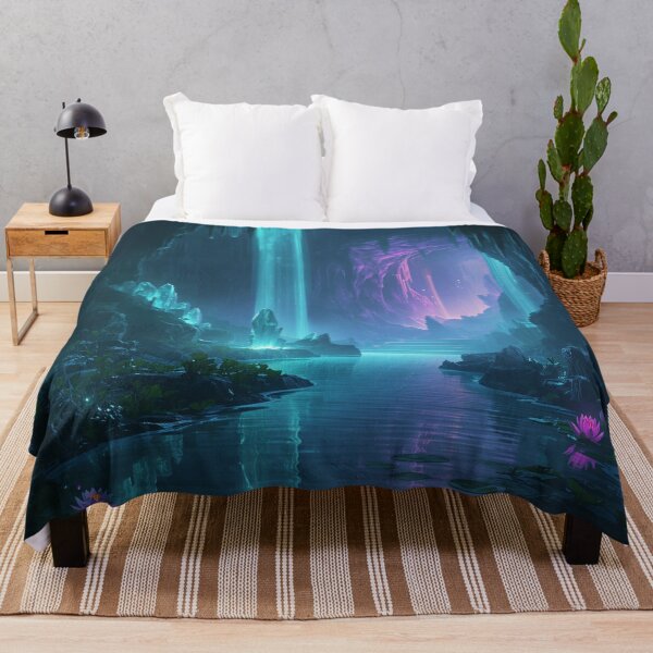 Item preview, Crystal Waterfall Cavern Fantasy Landscape designed and sold by Luminous Wilds.