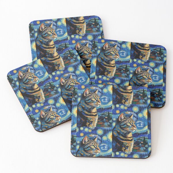 Item preview, cat and starry night designed and sold by RsseMry.