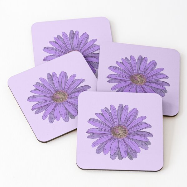Item preview, Minimal Lavender Daisy Aesthetic | Purple Botanical Flower Art designed and sold by MysticPurpleHue.