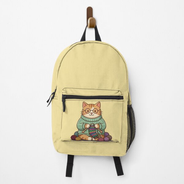 Item preview, Knitting Cat – Cozy Craft Animal Art designed and sold by Dogandesighn.