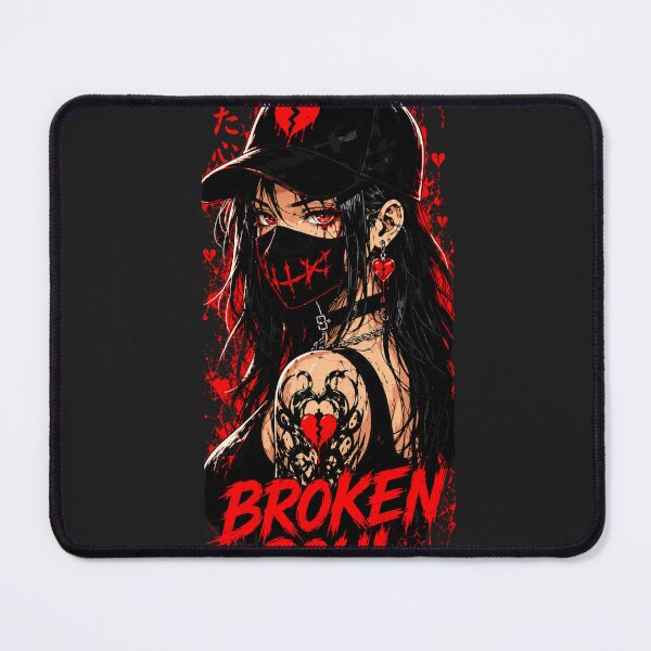 Item preview, Broken Soul – Dark Anime Girl Streetwear | Gothic Love Aesthetic | Japanese Grunge Art designed and sold by saamessart.