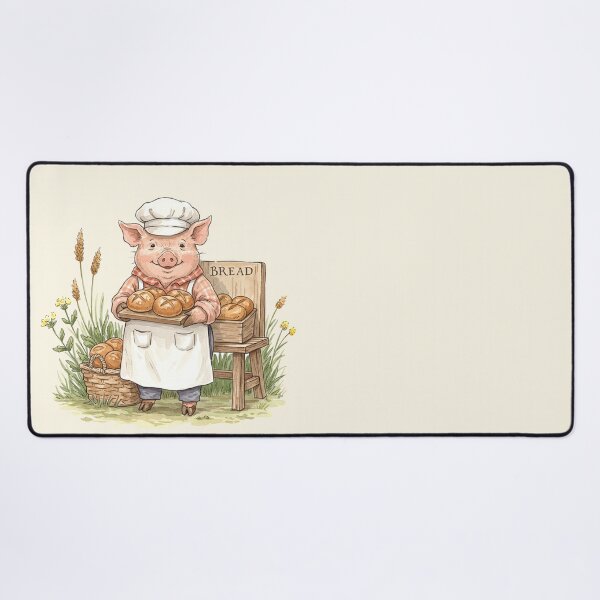 Item preview, Little Pig Baker Selling Fresh Bread Illustration designed and sold by Pasteltone.