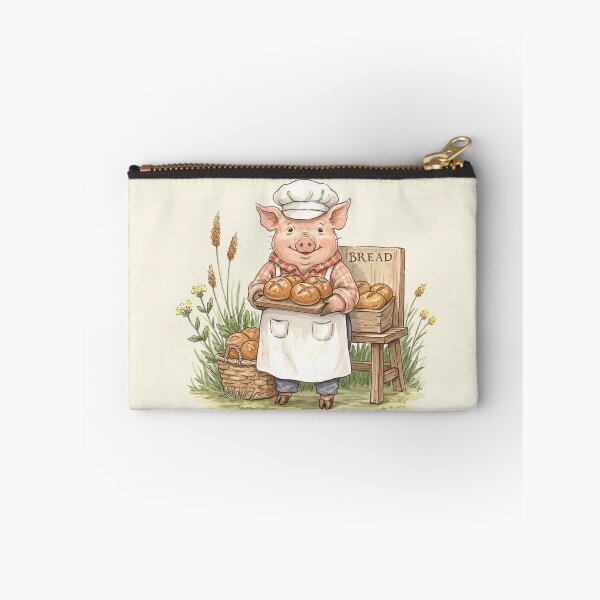 Item preview, Little Pig Baker Selling Fresh Bread Illustration designed and sold by Pasteltone.