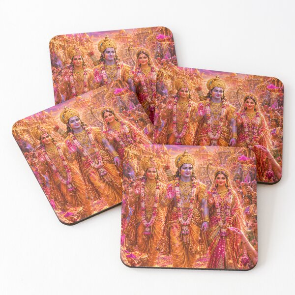 Item preview, Holi in Ayodhya | Lord Ram Sita Lakshman Festival Celebration Art designed and sold by Homyar.