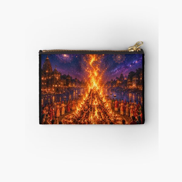 Item preview, Holika Dahan Cosmic Fire Ritual | Spiritual Holi Bonfire Art designed and sold by Homyar.
