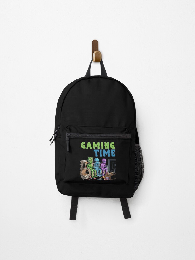 Thumbnail 1 of 3, Backpack, Gaming Time Aliens designed and sold by ReneMM.