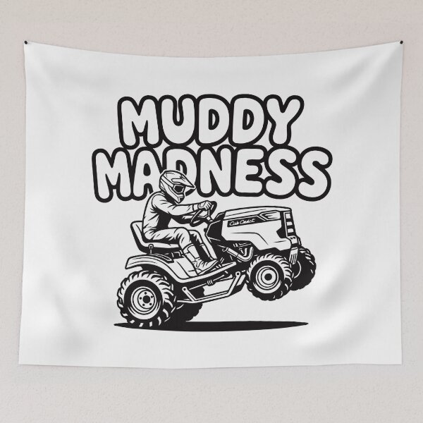 Item preview, Lawnmower Racing - Muddy Madness - Lawn Mower Racing designed and sold by RaceDayRags.