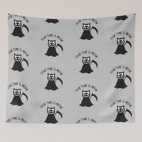 Item preview, Grim Reaper Cat Your Time Is Now designed and sold by SashimiCatDesigns.
