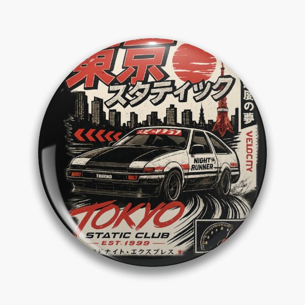 Item preview, Tokyo Drift AE86 – JDM Night Runner | Retro Japanese Racing Car Poster / Sticker designed and sold by MartBook.