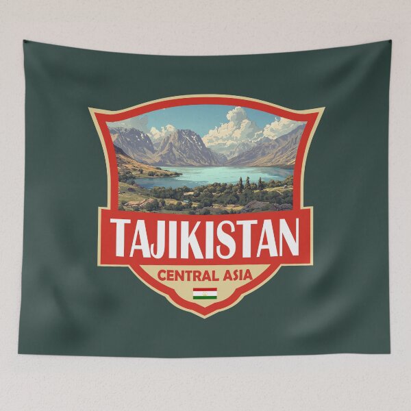 Item preview, Tajikistan Illustration Retro Badge designed and sold by KrisSidDesigns.