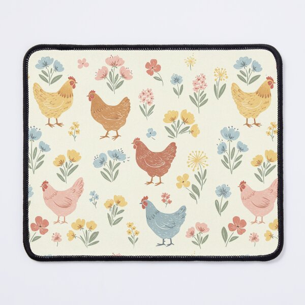 Item preview, Pastel Farm Chickens with Wildflowers 3 designed and sold by Pasteltone.