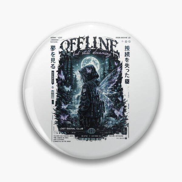 Item preview, Offline But Still Dreaming – Dark Anime Forest Fairy | Sad Aesthetic Lost Signal Club designed and sold by MartBook.