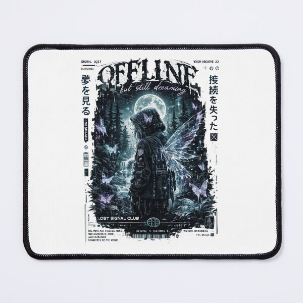 Item preview, Offline But Still Dreaming – Dark Anime Forest Fairy | Sad Aesthetic Lost Signal Club designed and sold by MartBook.