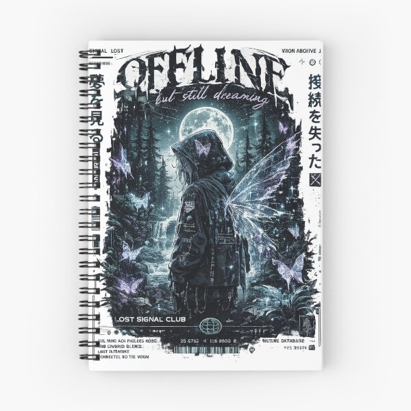 Item preview, Offline But Still Dreaming – Dark Anime Forest Fairy | Sad Aesthetic Lost Signal Club designed and sold by MartBook.