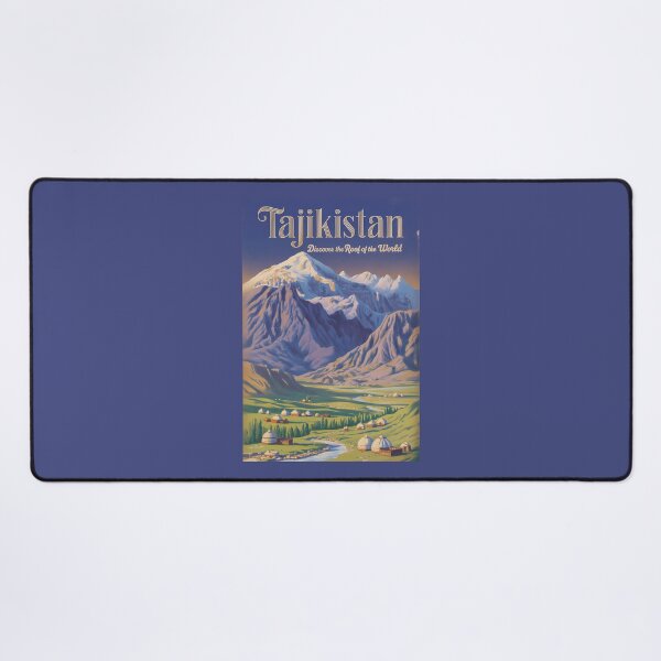 Item preview, Tajikistan Landscape Illustration Travel Art Vintage designed and sold by KrisSidDesigns.