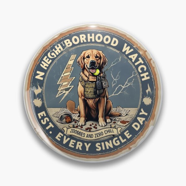 Item preview, Golden Retriever Neighborhood Watch Funny Dog Mom designed and sold by PawsRetroStudio.