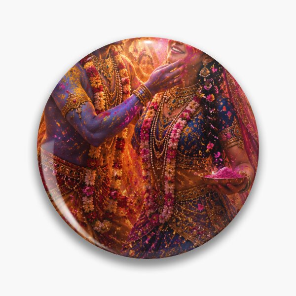 Item preview, Radha Krishna Holi Celebration | Romantic Vrindavan Festival Art designed and sold by Homyar.