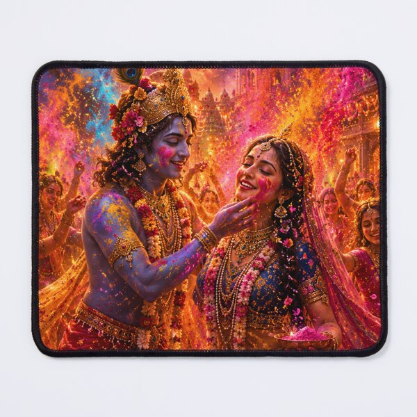 Item preview, Radha Krishna Holi Celebration | Romantic Vrindavan Festival Art designed and sold by Homyar.